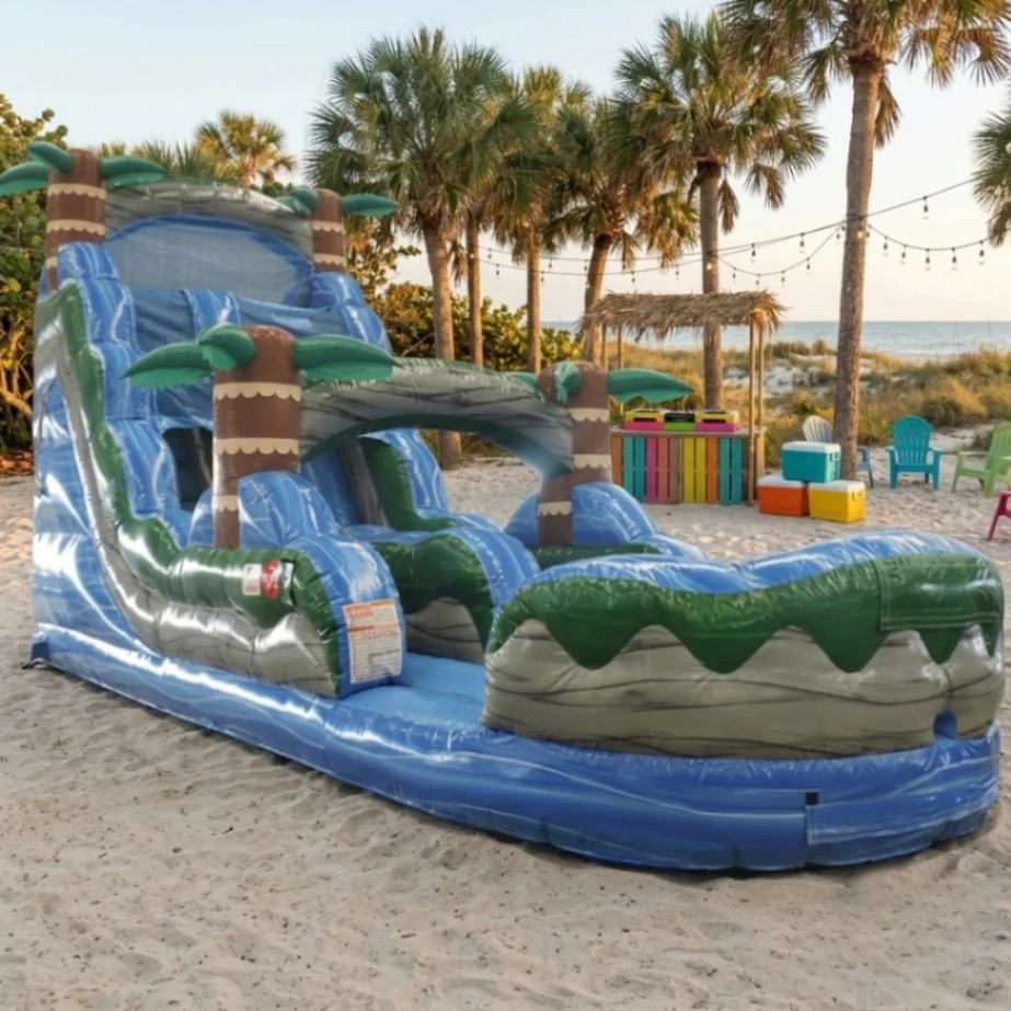 Rent the 18ft Blue Hurricane Water Slide in New Orleans